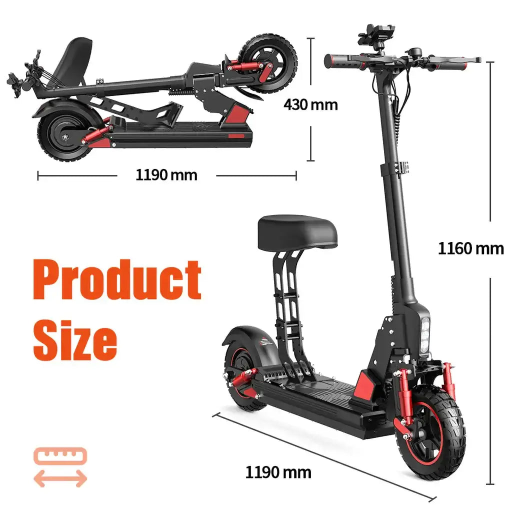 C1 Pro Faltbarer Elektroroller | Mit Kissen | Batterie 48V/13Ah | Reichweite 45km | Hochwertiger Elektroroller für Erwachsene | LED-Anzeige Aran Shop