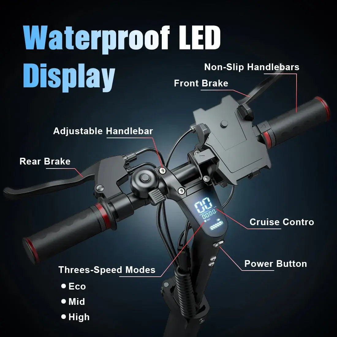 C1 Pro Faltbarer Elektroroller | Mit Kissen | Batterie 48V/13Ah | Reichweite 45km | Hochwertiger Elektroroller für Erwachsene | LED-Anzeige Aran Shop